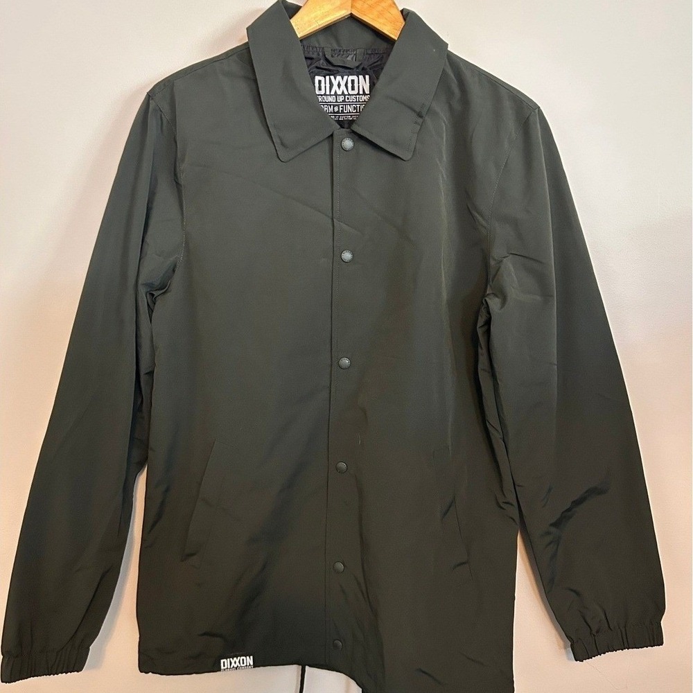 Dixxon Flannel Jacket Mens Small Dark Green Coaches Snap Front Windbreaker NWT